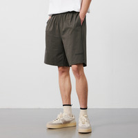 NPC潮牌字母印花【光盾索罗娜】休闲短裤防晒抑菌松紧腰NP52TR26 深邃黑 2XL