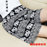 奥洛黛娅 女士短裤 宽松裤裙绵家居裤棉绸沙滩裤 泰国小象   XXL