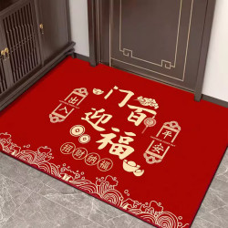 KAYE 乔迁地垫 入户门进门喜庆脚垫 玄关门口防滑垫 -祥云门迎百福