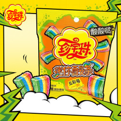 珍宝珠糖果巧克力_珍宝珠 ChupaChups 彩虹色果味酸砂糖软糖迷你酸条 55g*5包多少钱-什么值得买