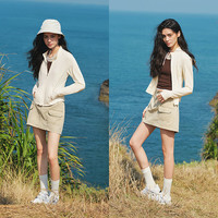 森马（Semir）防晒外套|外套女短款正肩修身凉感2025夏季吸湿速干109325108003 奶白10536 L