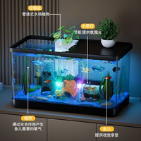 鱼缸小型客厅生态造景过滤制氧一体机2025带盖家用桌面金鱼缸