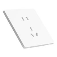 国际电工86型超薄开关插座面板墙壁暗装白色哑光大板无框家用五孔带开关 10A五孔插座【象牙白】