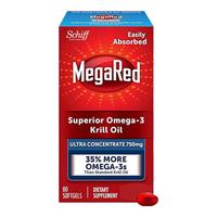 MegaRed 纯南极磷虾油omega3高纯度浓缩护血管深海鱼油软胶囊 80粒