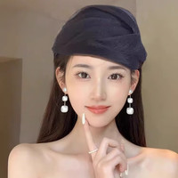 两世欢 高档法式时尚女士半帽发箍 黑色 10100414411092