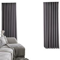 诺罗高精密窗帘全遮光灰色遮阳隔热防晒北欧轻奢简约现代客厅卧室飘窗 高精密灰色布四爪钩款 宽2米*高2米/1片