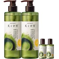 PLUS会员：发之食谱 髮の食谱发之食谱冷萃茶柚水润蓬松洗发套装1160g礼盒