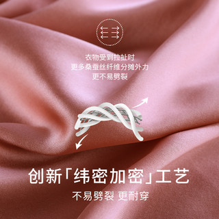 金三塔真丝睡衣女100%桑蚕丝简约丝绸家居服男宽松套装送 XL