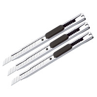 顺富美不锈钢美工刀小号雕刻刀金属裁纸刀快递刀拆箱刀便携随身小刀 2把装