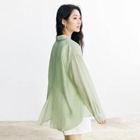 20周年|莱赛尔欧若风薄款衬衫女2025夏季设计感气质遮阳衫