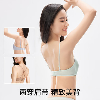 松山棉店真丝内衣无钢圈文胸桑蚕丝舒适性感三角杯内衣 棕色 M （适合B70/B75)