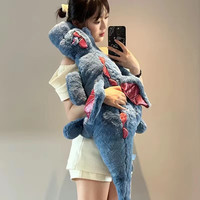 景森 小飞龙玩偶睡觉抱枕恐龙毛绒玩具 蓝色款 特大号全长约130cm