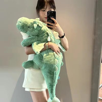 景森 小飞龙玩偶睡觉抱枕恐龙毛绒玩具夹腿抱睡公仔女生床上专用大娃娃 绿色款 超大号全长约150cm