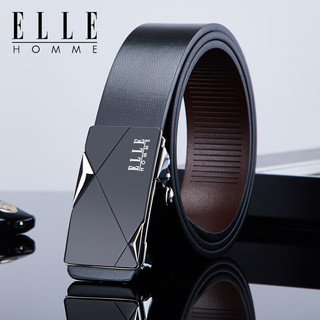 ELLE HOMME法国品牌男士皮带男腰带真皮无牙自动扣老公 专柜礼盒/902042银色/无牙自动扣 110cm （适用于130-150斤）
