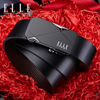 ELLE HOMME法国品牌男士皮带男腰带真皮无牙自动扣老公 专柜礼盒/902042银色/无牙自动扣 110cm （适用于130-150斤）