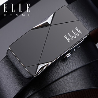 ELLE HOMME法国品牌男士皮带男腰带真皮无牙自动扣老公 专柜礼盒/902042银色/无牙自动扣 110cm （适用于130-150斤）