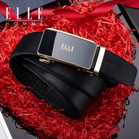 ELLE HOMME法国品牌男士皮带男真皮男士腰带自动扣百搭老公 【专柜礼盒】902092时尚金色 110cm -130cm可/可修
