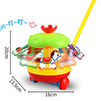 永艺昕儿 儿童手推学步飞机推推乐玩具1-2岁3岁学步车单杆响铃推车宝宝男女
