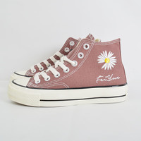 中国飞跃 时尚休闲百搭帆布鞋 酒红色 35 (内长22.5cm)