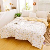 富安娜小清新印花空调被被春秋被四季通用冬被宿舍