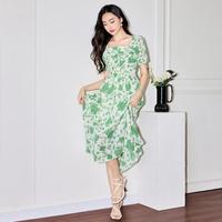 诗·萌 SMEN 女士度假风连衣裙 雪纺碎花中长裙