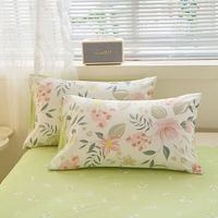 星寇简约刺绣裸睡亲肤全棉枕套枕头套全棉枕芯套简约单双人枕皮枕芯套 轻纱漫舞 1对2只装 74cm*48cm