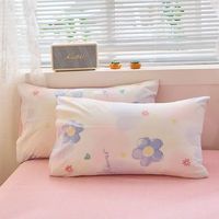 星寇简约刺绣裸睡亲肤全棉枕套枕头套全棉枕芯套简约单双人枕皮枕芯套 繁花里 1对2只装 74cm*48cm