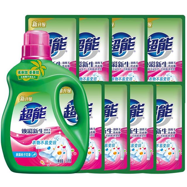 今日必买：超能 焕彩新生洗衣液 栀子花香 11斤整箱(1.5kg+500g*8)