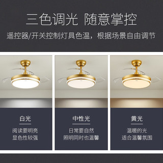 佛山照明 星轨系列 变频隐形吊扇灯 金色 36寸 SKU