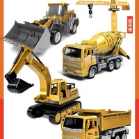 熊太宝 889-1 工程车玩具挖掘机翻斗车套装（超大号关节可动4只装送塔吊）