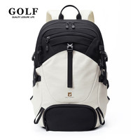 高尔夫(GOLF)双肩包男士运动背包女休闲旅行书包防泼水通勤出游背包【Q】 款式13-米白配黑