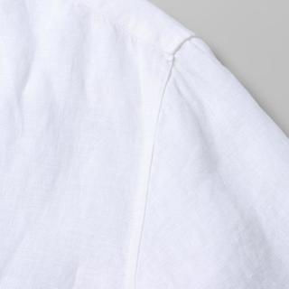 夏季【100%亚麻】彩麻风特色男式衬衫男五分袖短袖休闲舒适