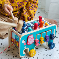 米虎 儿童玩具多功能打地鼠幼儿益智1一2岁宝宝精细动作训练敲打玩具车