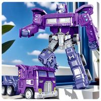 贝贝鸭 Baby Duck 儿童益智玩具汽车宝宝变形机器人惯性车男孩卡车战警重型货车模型