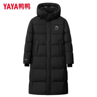 YAYA 鸭鸭羽绒服 312g高充绒 王一博同款冰壳系列 男女款过膝羽绒服 YE4B001056A