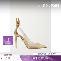 AQUAZZURA 女亮片金葱PVC金属感皮革高跟鞋时装凉鞋 金色 38