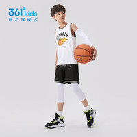 361°童装男童篮球套装夏季中大童套装 N52331401本白经典黑 130 cm