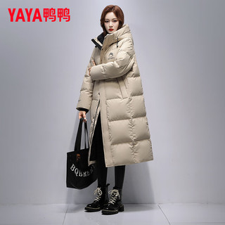 鸭鸭（YAYA）王一博同款冰壳系列长款羽绒服女零下40度极寒防风加厚保暖外套   (165)