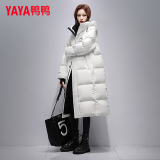 鸭鸭（YAYA）王一博同款冰壳系列长款羽绒服女零下40度极寒防风加厚保暖外套   (165)
