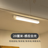 以典镜前灯 免打孔led感应灯浴室卫生间梳妆灯北欧现代简约镜柜灯 200mm白光充电感应灯