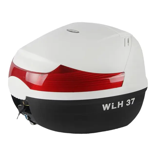 万里豪雅马哈福喜125摩托车尾箱电动车后备箱通用踏板车大容量储物箱E37 E37黑箱+红灯罩