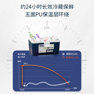 ESKY保温箱车载冰箱户外冷藏摆摊商用医用大容量便携车家两用后备箱子 【可卡冰砖】6L-PU(1*冰砖)