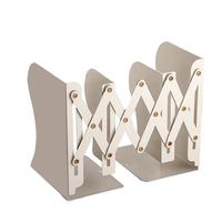 佳茉 可伸缩书立架一体桌面书本折叠固定书本收纳架挡板书夹立架用创意放书象牙白 【加大号】 加大号伸缩款书立|象牙白