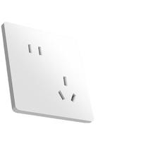 国际电工开关插座面板家用墙壁86型暗装一开5五孔电源插座超薄白色开关 错位五孔