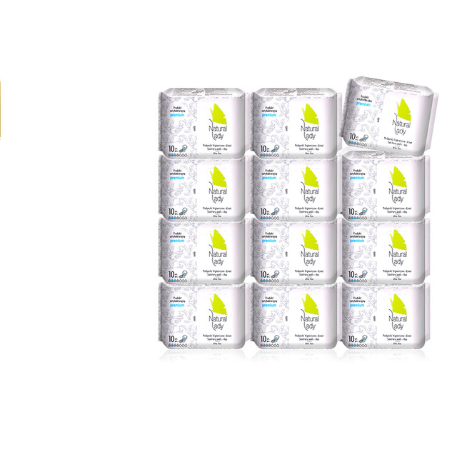 Natural Lady NaturalLady进口薄卫生巾棉柔亲肤日用无荧光剂批发日用12包