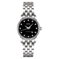 美度(MIDO)贝伦赛丽 真钻 自动机械钢带女表 黑色 29mm