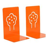 天章 （TANGO）(17cm)L型创意镂空花瓶金属铁书立 简约桌面收纳置物架 书籍挡靠2片 办公学习用品 橙色 加厚L型