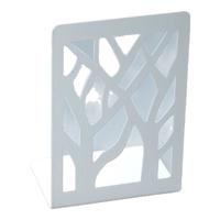 天章 （TANGO）(17cm)L型创意镂空树影金属铁书立 简约桌面收纳置物架 书籍挡靠2片 办公学习用品开学必备 白色 加厚L型