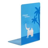 天章 （TANGO）(19cm)L型创意镂空大象金属铁书立 简约桌面收纳置物架 书籍挡靠2片 办公学习用品 蓝色 加厚L型