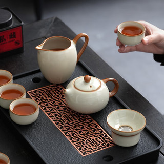 茶沿功夫茶具整套汝窑茶具套装茶盘套装茶台茶壶家用泡茶茶具